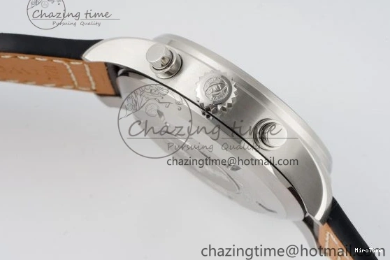 MIROTIME 0423 Pilot Chrono SS AZF 1:1 Best Edition Blue Dial on Brown Leather Strap A TimelessDesign 7060